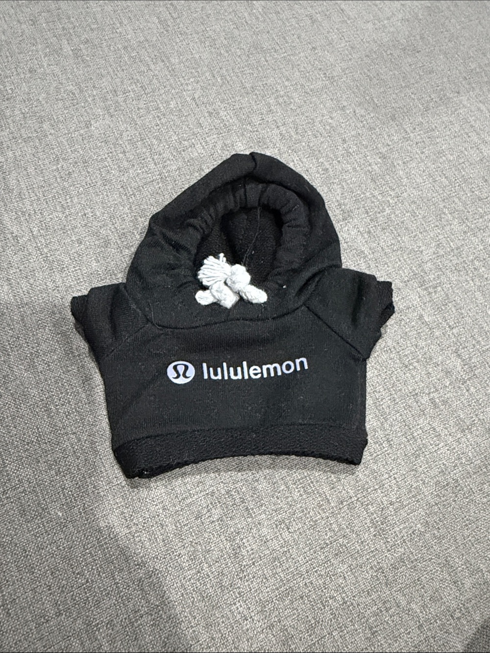 Labubu or Small Doll Lululemon Black Hoodie with Purple Print